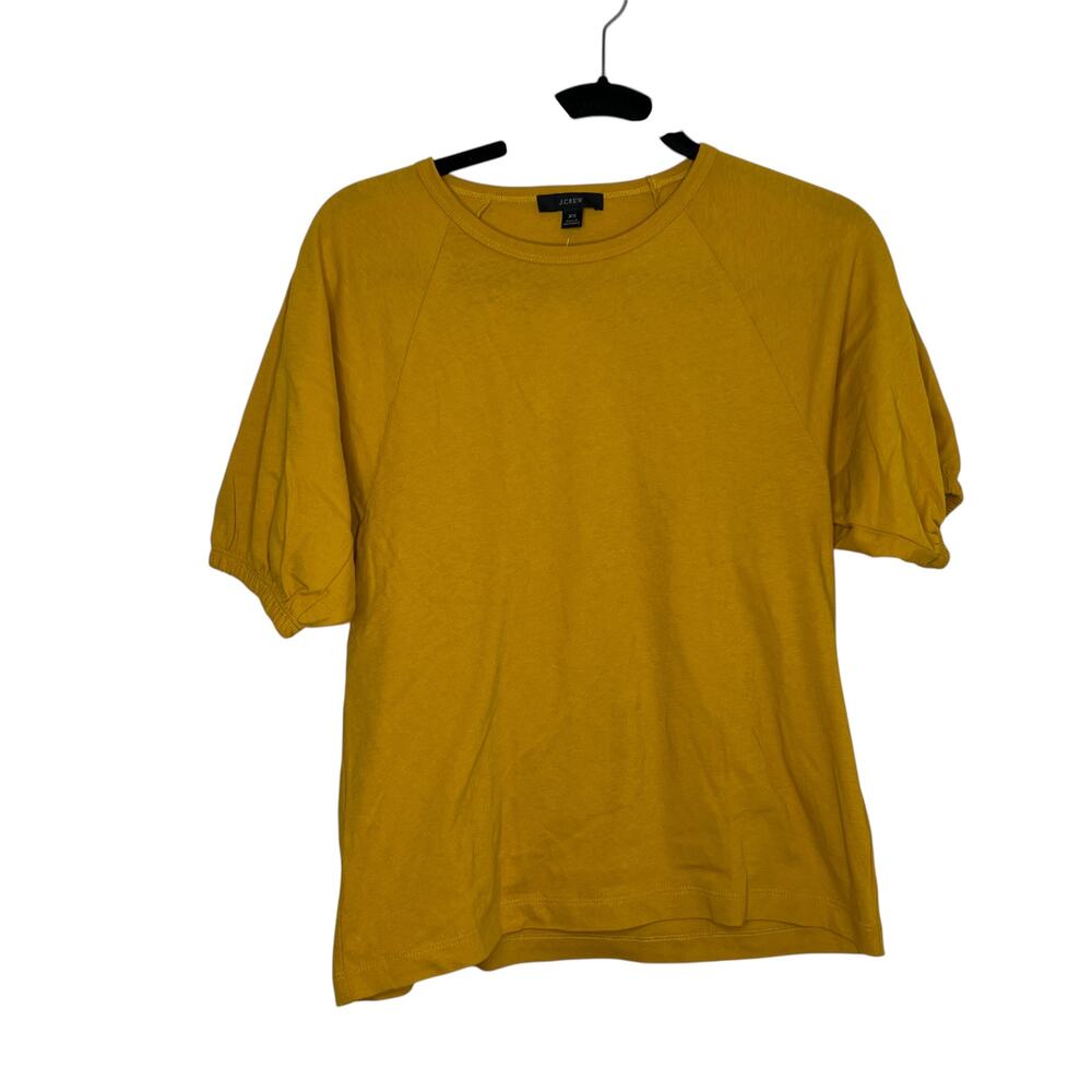 J. Crew Yellow Puff Sleeve Top Size XS